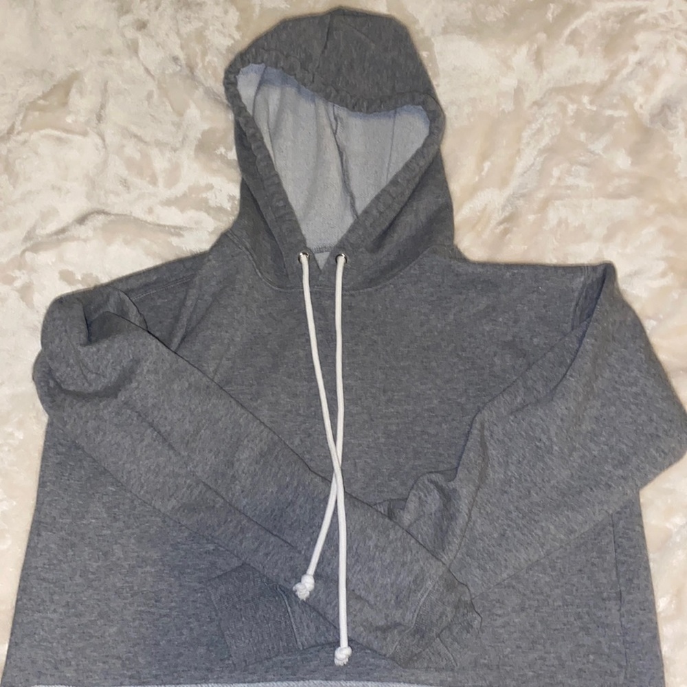 Dark grey cropped hoodie